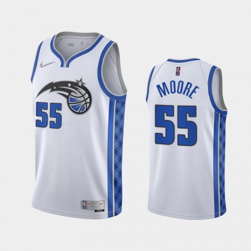 Men Orlando Magic E'Twaun Moore #55 White Earned Edition Jersey