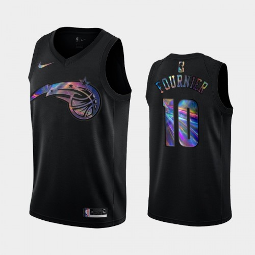 Orlando Magic #10 Evan Fournier Black Iridescent Holographic Limited Edition Jersey