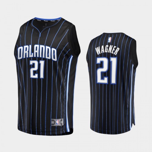 Men Orlando Magic #21 Franz Wagner Black 2021 NBA Draft 1st Round Pick No.2 2021 NBA Draft Replica Jersey