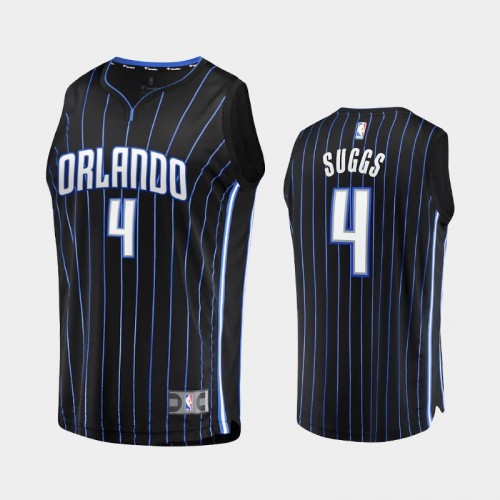 Men Orlando Magic #4 Jalen Suggs Black 2021 NBA Draft 1st Round Pick 2021 NBA Draft Replica Jersey