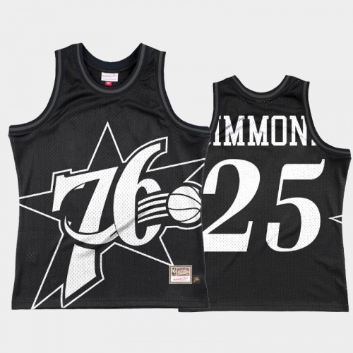 Men Philadelphia 76ers #25 Ben Simmons Black Big Face 3.0 Jersey - Fashion Tank