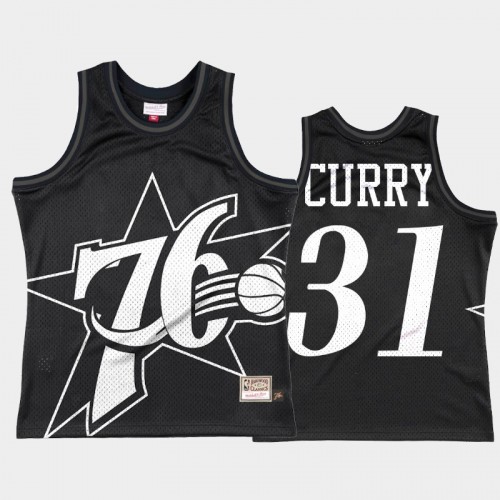 Men Philadelphia 76ers #31 Seth Curry Black Big Face 3.0 Jersey - Fashion Tank