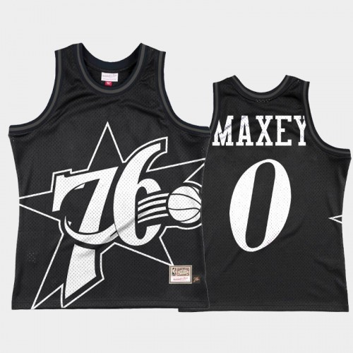 Men Philadelphia 76ers #0 Tyrese Maxey Black Big Face 3.0 Jersey - Fashion Tank