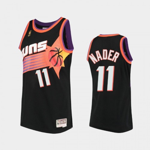 Men Phoenix Suns #11 Abdel Nader Black Hardwood Classics Throwback 90s Jersey