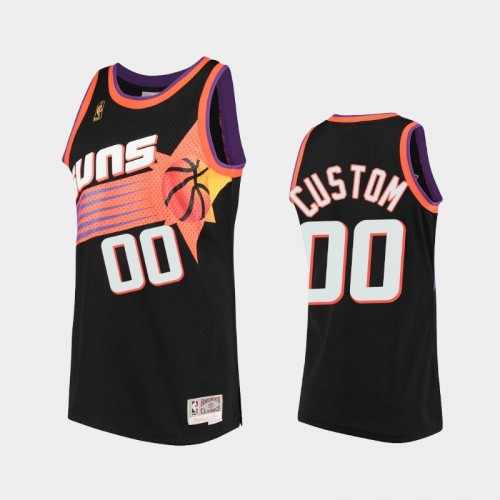 Men Phoenix Suns #00 Custom Black Hardwood Classics Throwback 90s Jersey