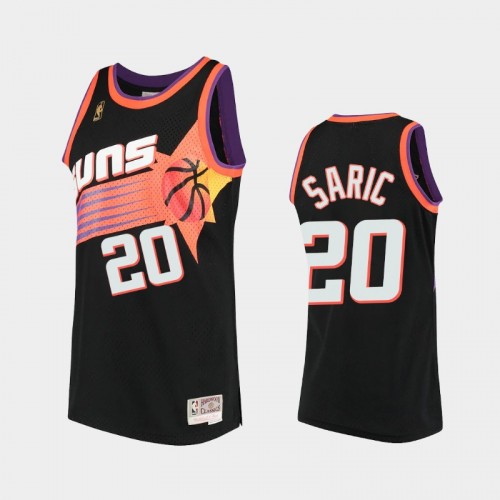 Men Phoenix Suns #20 Dario Saric Black Hardwood Classics Throwback 90s Jersey