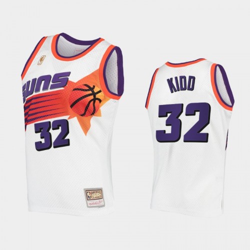 Men Phoenix Suns #32 Jason Kidd White Hardwood Classics Authentic Jersey