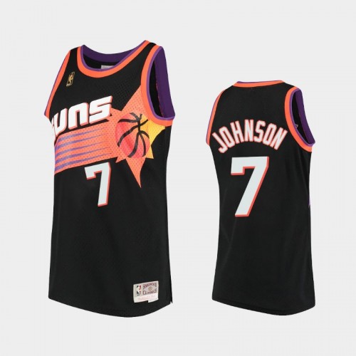 Men Phoenix Suns #7 Kevin Johnson Black Hardwood Classics Throwback 90s Jersey