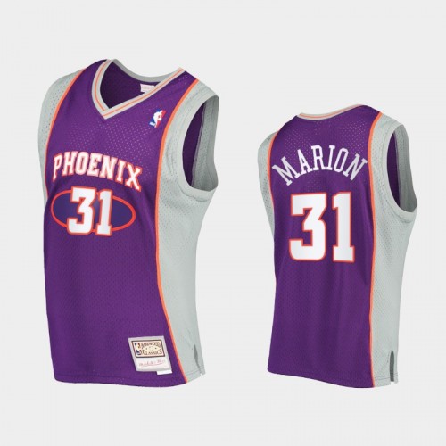 Men Phoenix Suns #31 Shawn Marion Purple Hardwood Classics Authentic Jersey