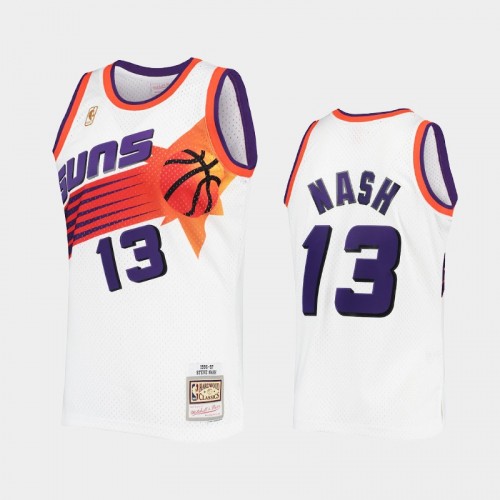 Men Phoenix Suns #13 Steve Nash White 1996-1997 Hardwood Classics Authentic Jersey