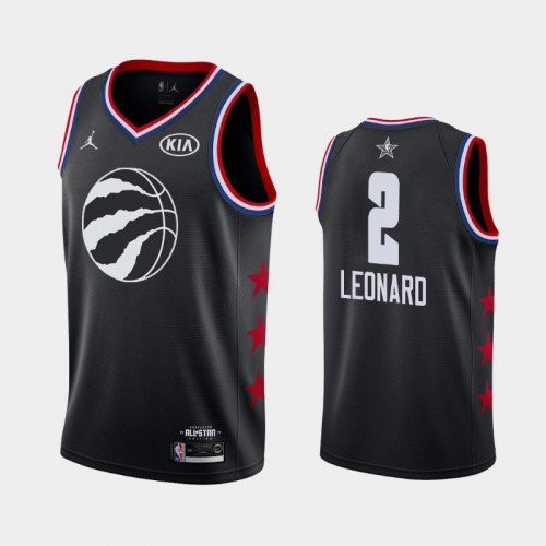 Men Toronto Raptors 2019 All-Star Game #2 Kawhi Leonard Black Finished Jersey