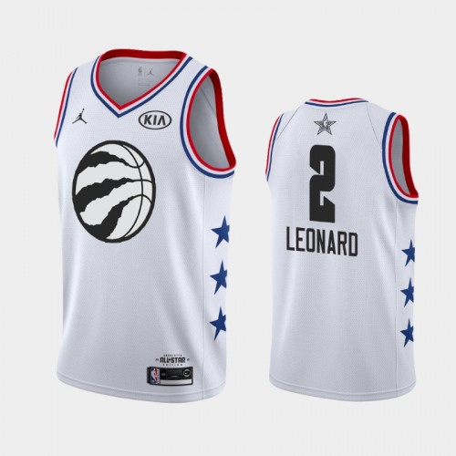 Men Toronto Raptors 2019 All-Star Game #2 Kawhi Leonard White Finished Jersey