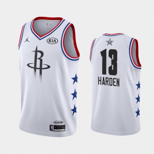 Men Houston Rockets 2019 All-Star Game #13 James Harden White Finished Jersey