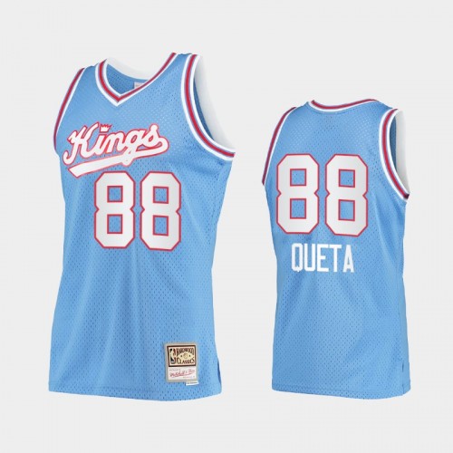 Men Sacramento Kings #88 Neemias Queta Blue Hardwood Classics 2021 NBA Draft Jersey