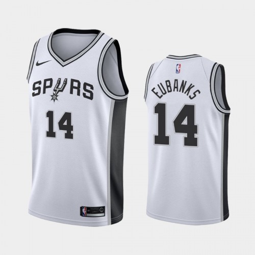 Men San Antonio Spurs #14 Drew Eubanks White 2019 season Association Jersey