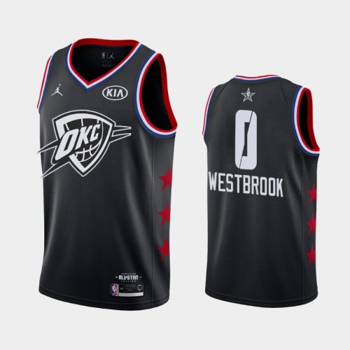 Men Oklahoma City Thunder 2019 All-Star Game #0 Russell Westbrook Black Finished Jersey