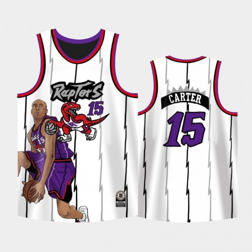 Men Toronto Raptors Vince Carter #15 White Legend Special Image Replica Jersey