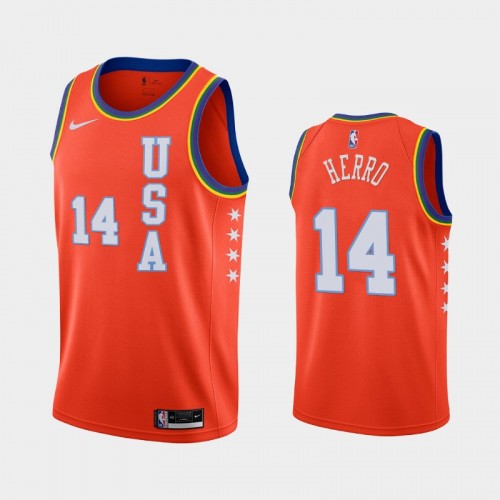 Men's Tyler Herro #14 2021 NBA Rising Star USA Team Orange Jersey