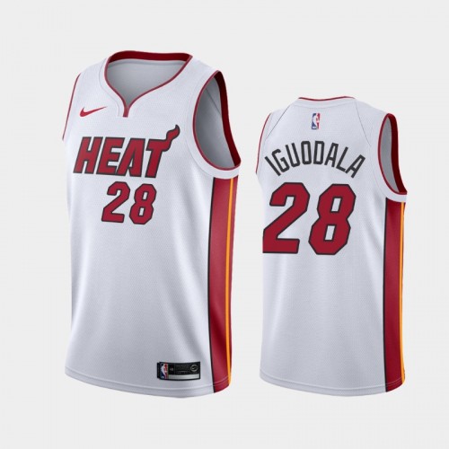 Men's Miami Heat #28 Andre Iguodala 2019-20 Association White Jersey