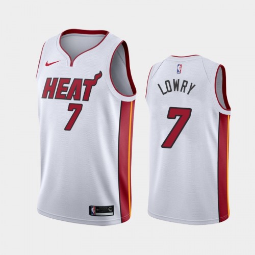 Men's Miami Heat #7 Kyle Lowry 2021 Association White Jersey