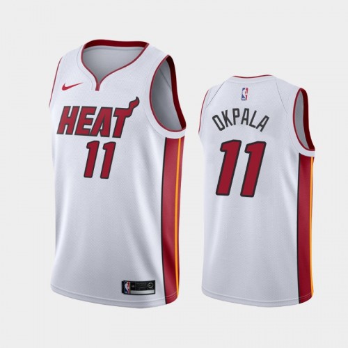 Men's Miami Heat KZ Okpala #11 2021 Association White Jersey