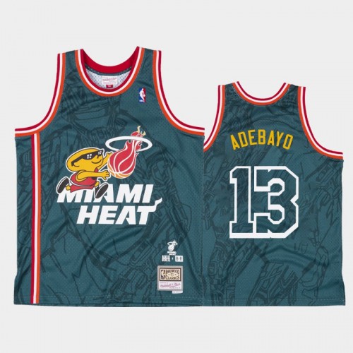 Men's Miami Heat #13 Bam Adebayo Green Denzel Curry x BR Remix Jersey