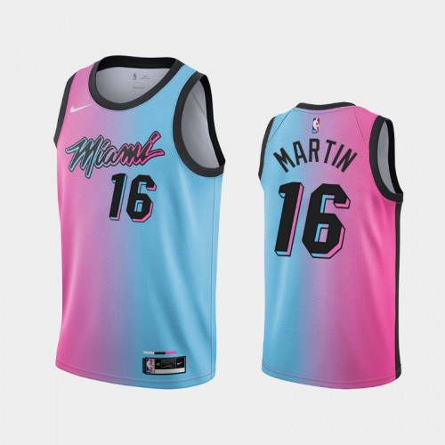 Miami Heat Caleb Martin Men #16 City Edition Blue Pink Jersey