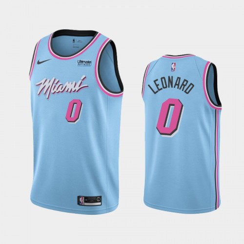 Men's Miami Heat #0 Meyers Leonard 2019-20 City ViceWave Blue Jersey