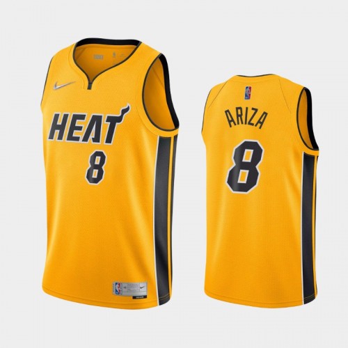 Men's Miami Heat #8 Trevor Ariza 2021 Earned Trophy Gold Jersey