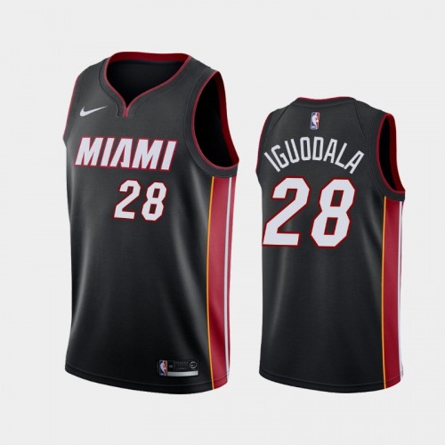 Men's Miami Heat #28 Andre Iguodala 2019-20 Icon Black Jersey