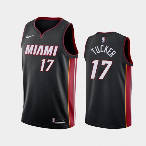 Miami Heat P.J. Tucker Men #17 Icon Edition 2021 Trade Black Jersey
