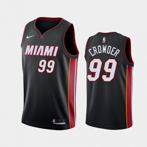 Men's Miami Heat #99 Jae Crowder 2019-20 Icon Black Jersey