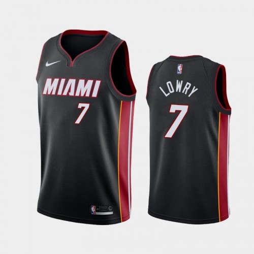 Men's Miami Heat #7 Kyle Lowry 2021 Icon Black Jersey