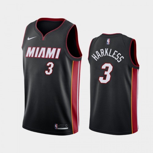 Men's Miami Heat Maurice Harkless #3 2020-21 Icon Black Jersey