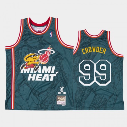 Men's Miami Heat #99 Jae Crowder Green Denzel Curry x BR Remix Jersey