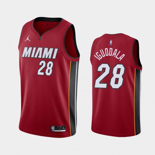 Men's Miami Heat #28 Andre Iguodala 2020-21 Statement Red Jersey