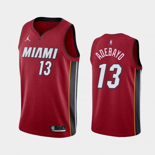 Men's Miami Heat #13 Bam Adebayo 2020-21 Statement Red Jersey