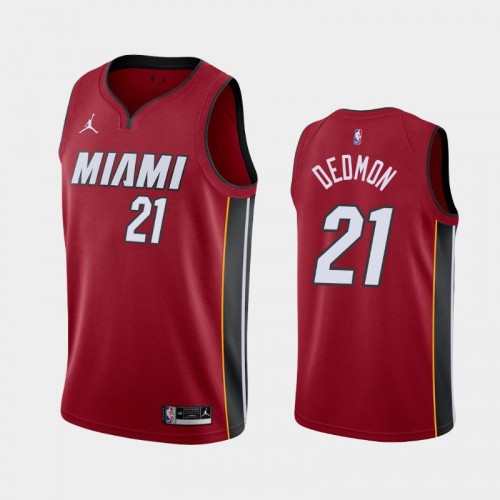 Men's Miami Heat #21 Dewayne Dedmon 2021 Statement Red Jersey