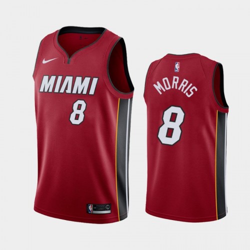 Miami Heat Markieff Morris Men #8 Statement Edition 2021 Trade Red Jersey