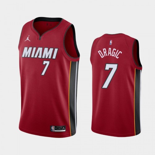 Men's Miami Heat #7 Goran Dragic 2020-21 Statement Red Jersey