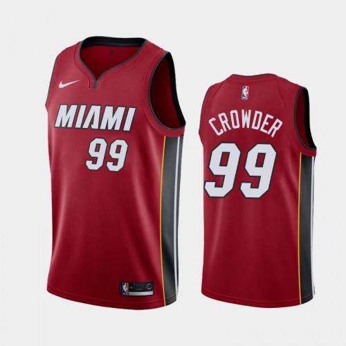 Men's Miami Heat #99 Jae Crowder 2019-20 Statement Red Jersey