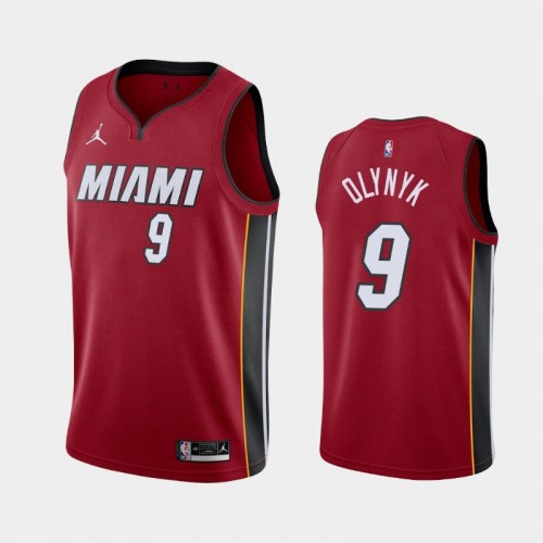 Men's Miami Heat #9 Kelly Olynyk 2020-21 Statement Red Jersey