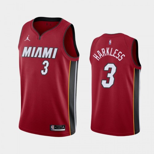 Men's Miami Heat Maurice Harkless #3 2020-21 Statement Red Jersey