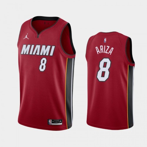 Men's Miami Heat #8 Trevor Ariza 2021 Statement Red Jersey