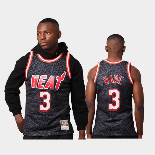 Miami Heat Dwyane Wade Men #3 Wild Life Black HWC Swingman Jersey