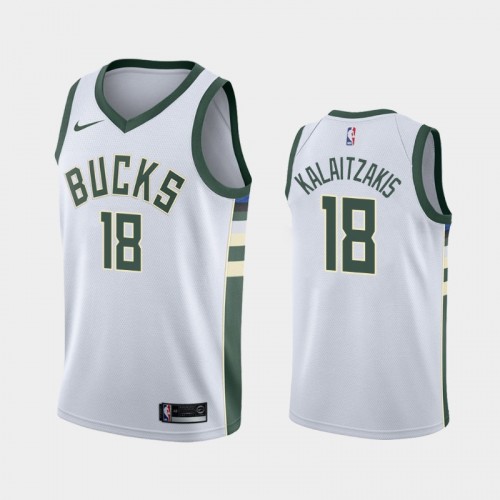 Milwaukee Bucks Georgios Kalaitzakis Men #18 Association Edition 2021 NBA Draft White Jersey