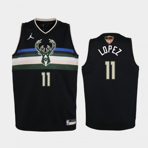 Milwaukee Bucks #11 Brook Lopez 2021 NBA Finals Statement Edition Black Jersey