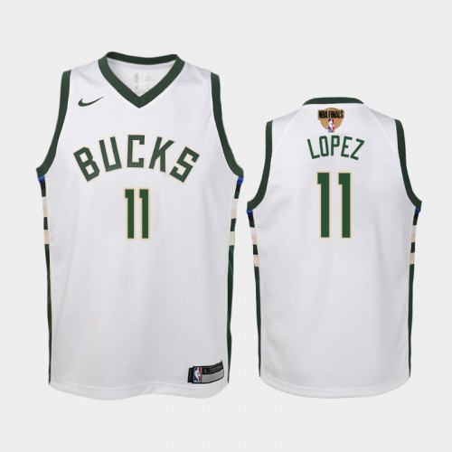 Milwaukee Bucks #11 Brook Lopez 2021 NBA Finals Association Edition White Jersey