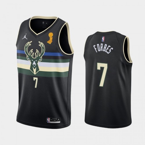 Milwaukee Bucks #7 Bryn Forbes 2021 NBA Finals Champions Black Jersey