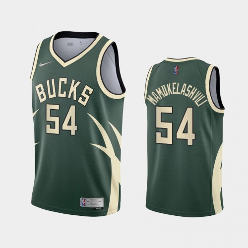 Milwaukee Bucks Sandro Mamukelashvili Men #54 City Edition 2021 NBA Draft Green Jersey